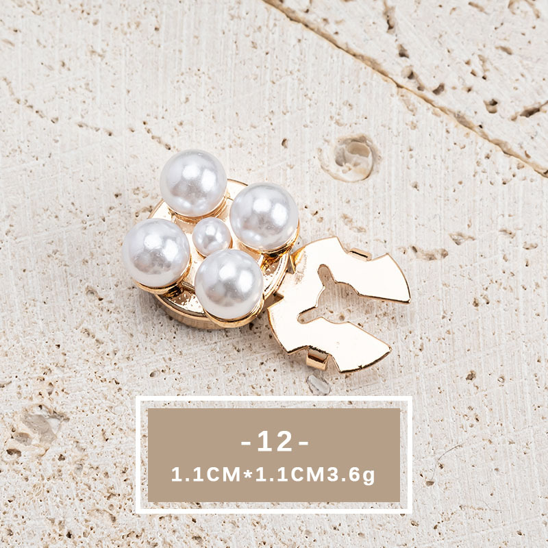 Elegant Crystal Pearl Shirt Button Accessories