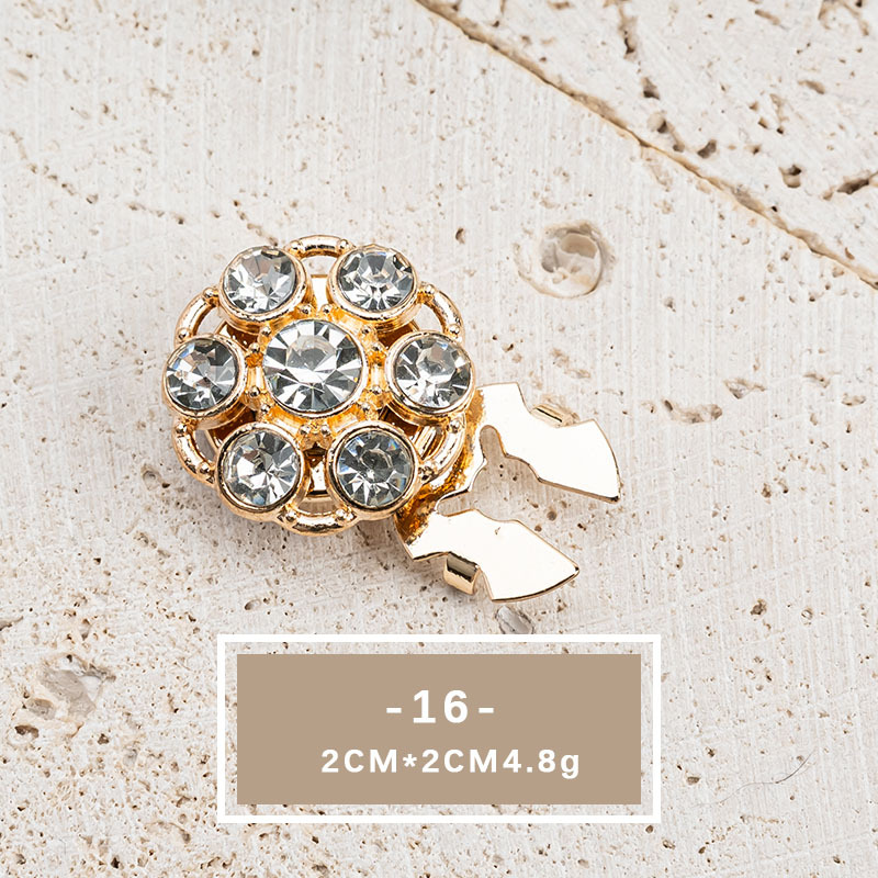 Elegant Crystal Pearl Shirt Button Accessories