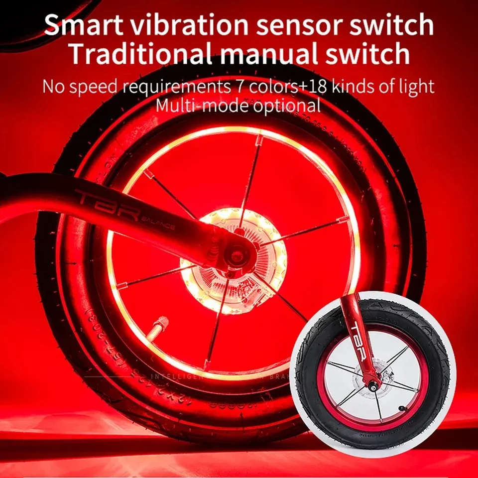 LED Bike Wheel Light, USB Rechargeable Colorful Spoke Light