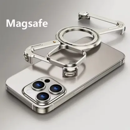 Z Shape Aluminum Alloy Rimless Magnetic Phone Case