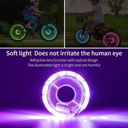 LED Bike Wheel Light, USB Rechargeable Colorful Spoke Light