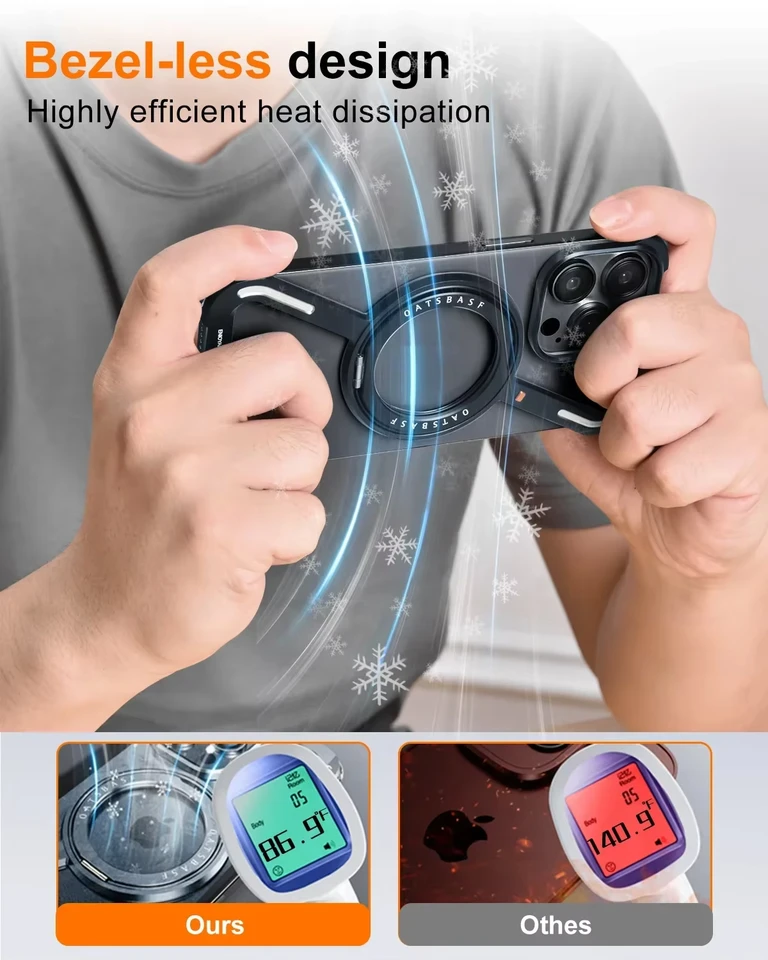 Z Shape Aluminum Alloy Rimless Magnetic Phone Case