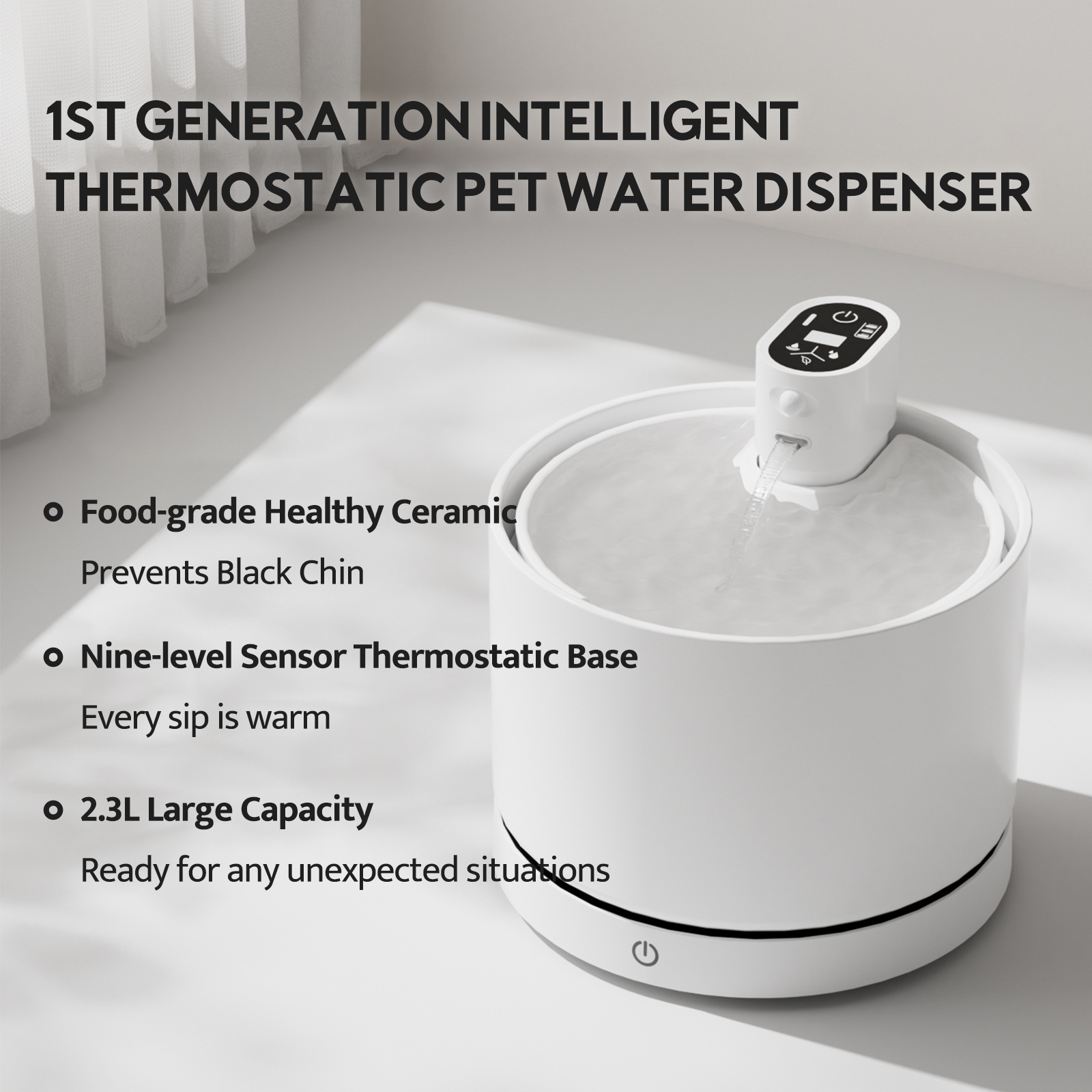 Porcelain Pet Drinking Fountain-Petboxok