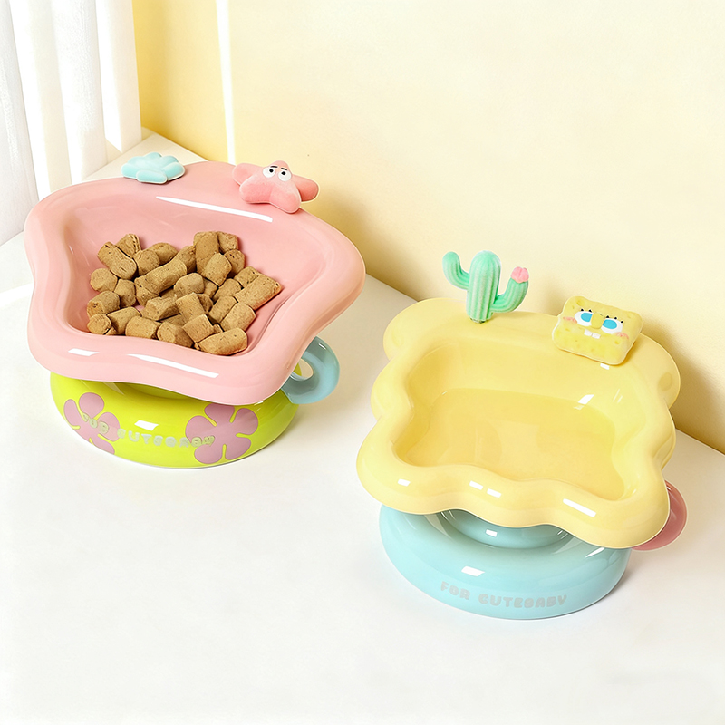 SpongeBob Ceramic Cat Bowl