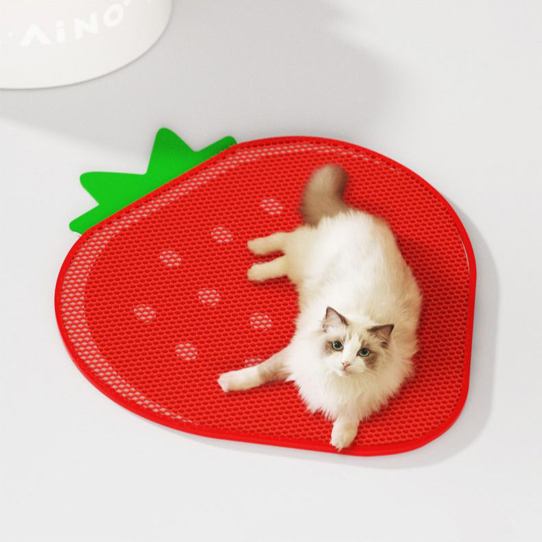 Strawberry Double-Layer Litter Mat-Petboxok