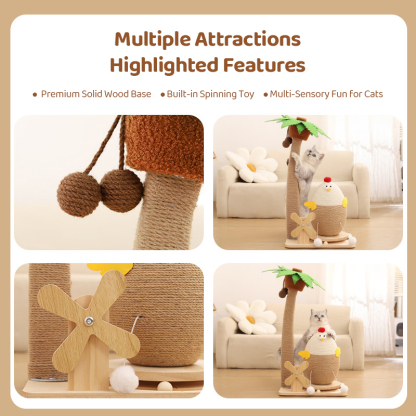 Vertical Sisal Cat Scratching Post-Petboxok