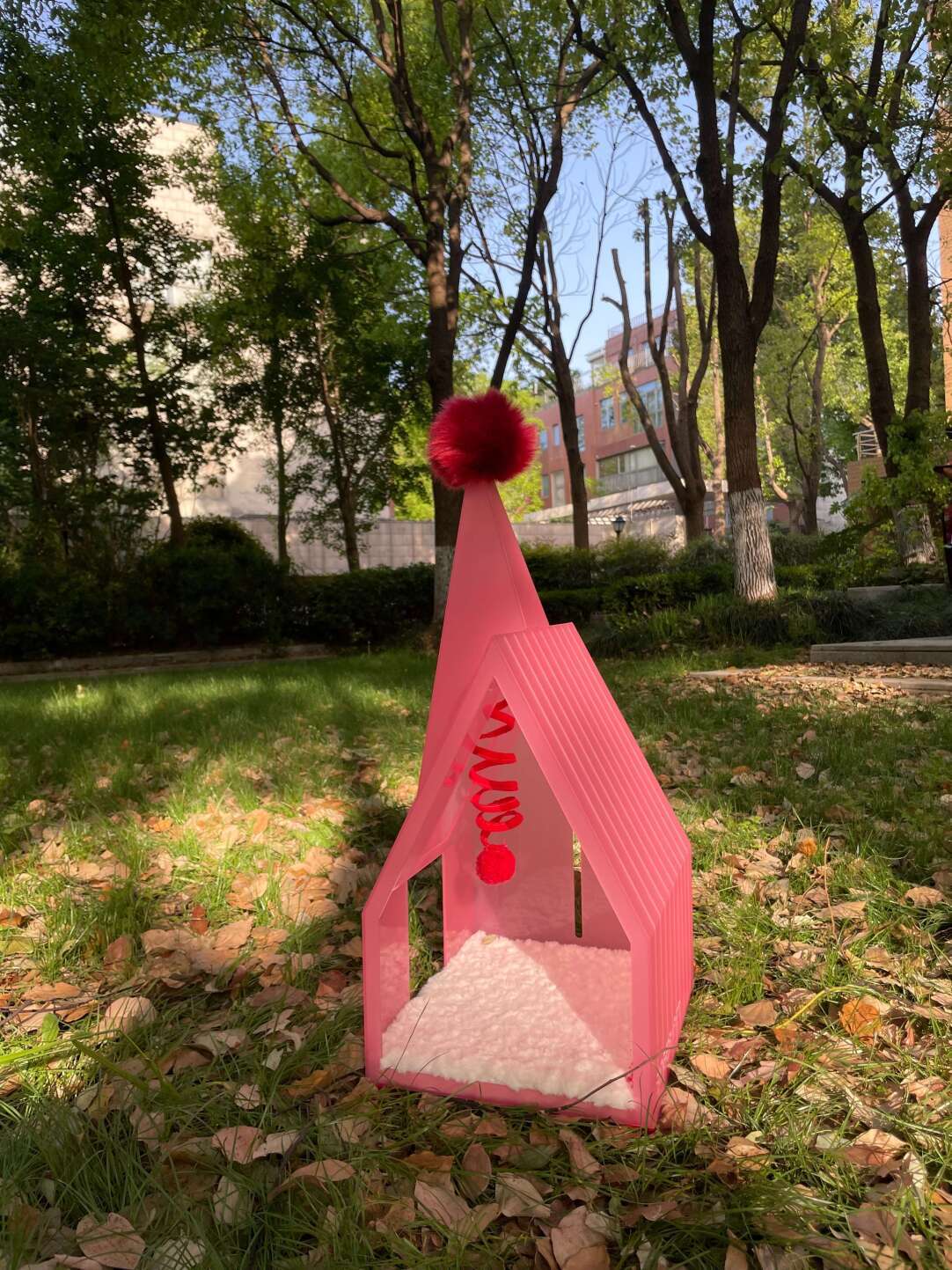 Pink Pet House Cat Bed -Petboxok