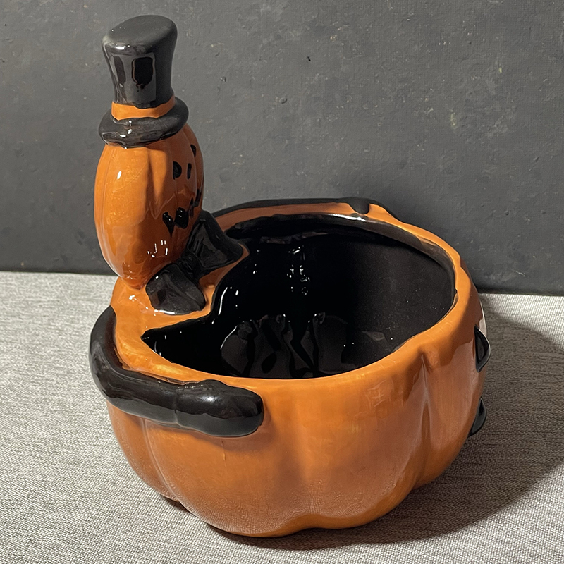 Halloween Pumpkin Ceramic Bowl