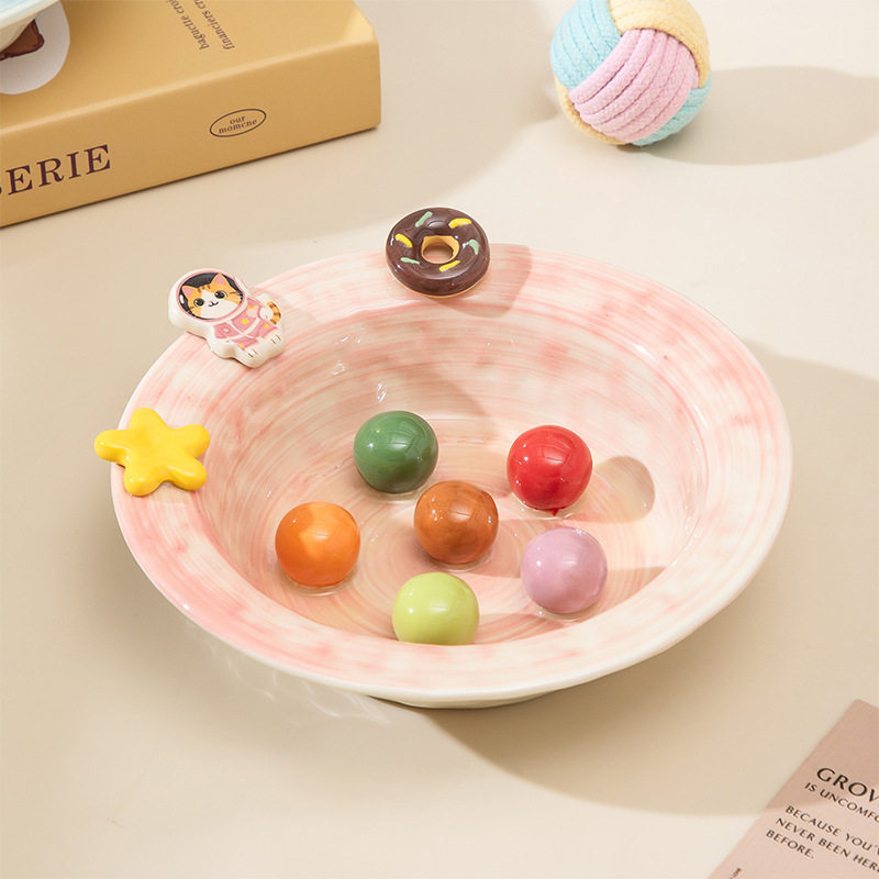 Ceramic Elevated Cat Bowl with Stand