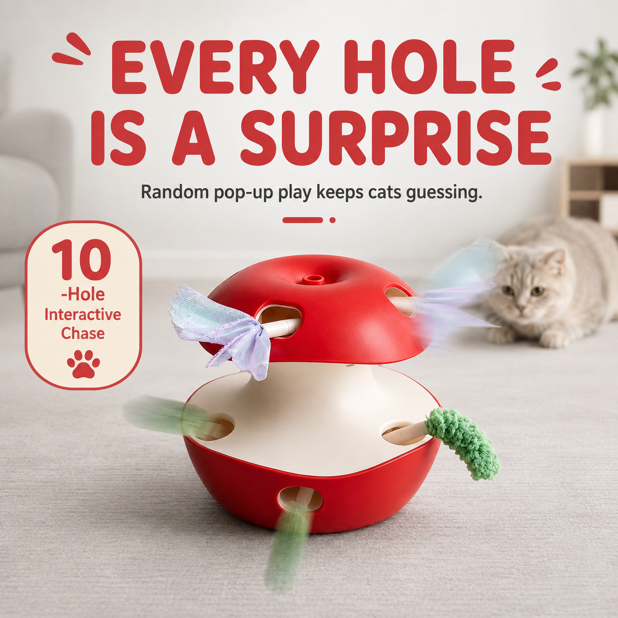 PounceSpin Auto Cat Turntable Toy