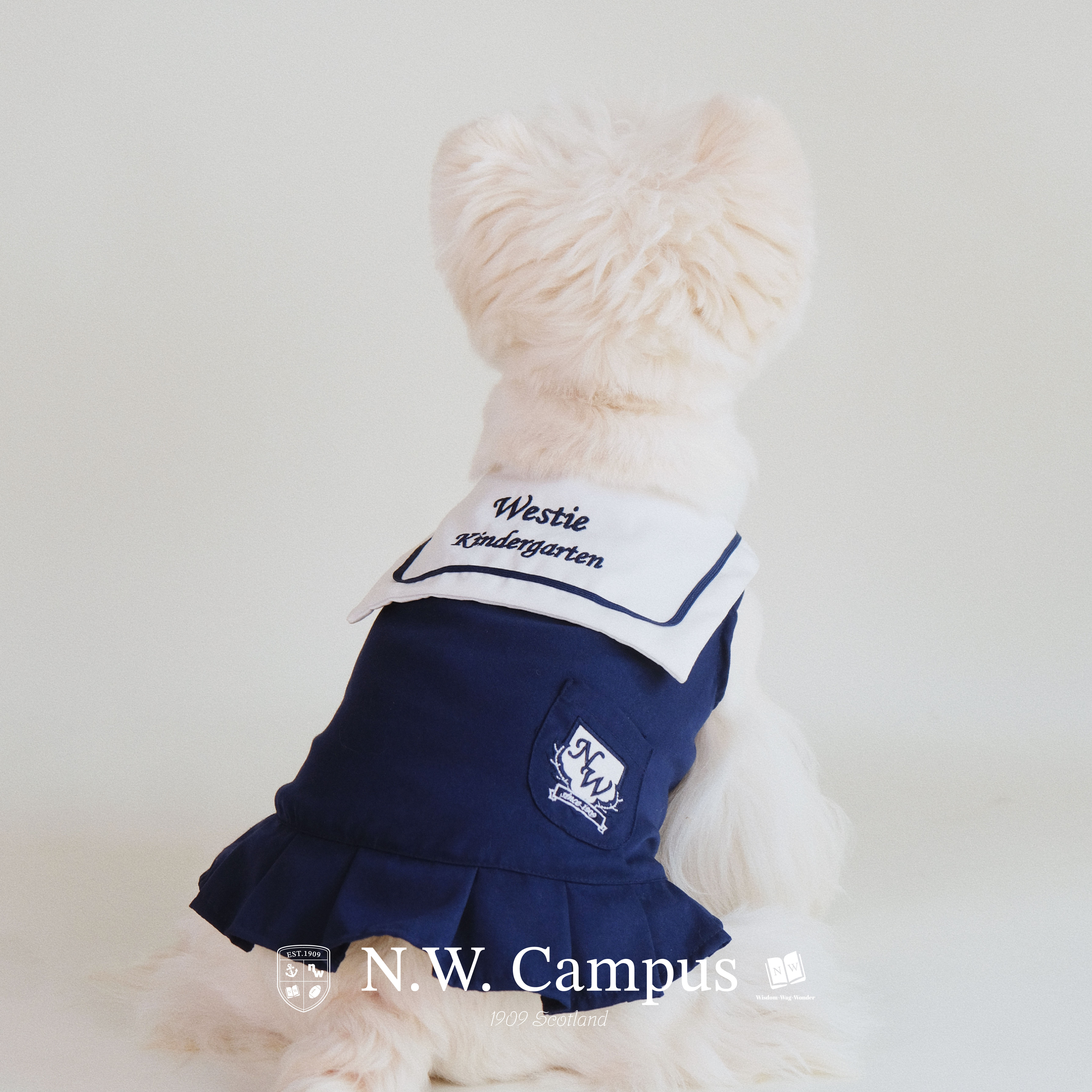 N.W. Campus 1909 Embroidered Pet Sailor Uniform