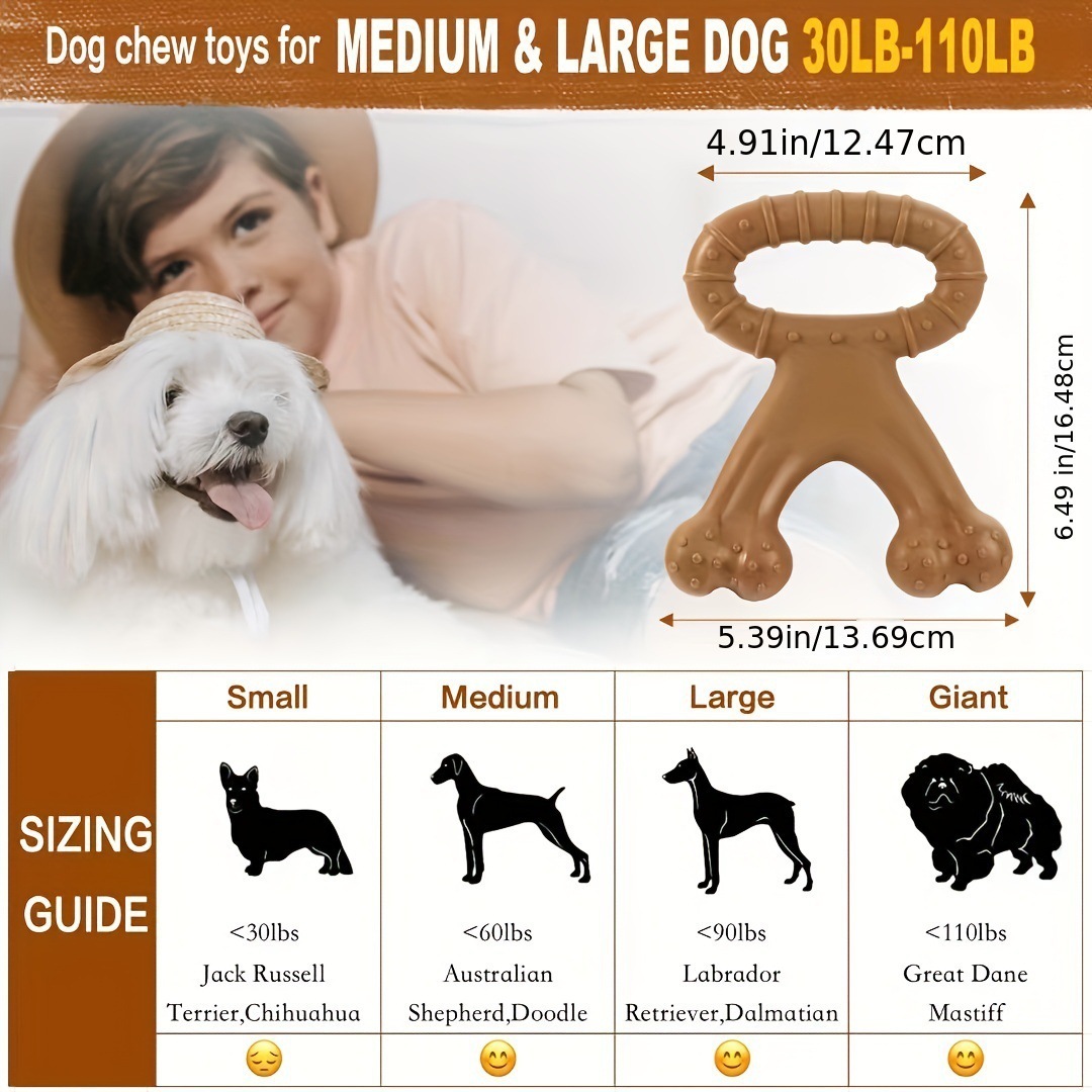 Durable Nylon Dog Chew Bone - Interactive Bite-Resistant Chew Toy-Petboxok