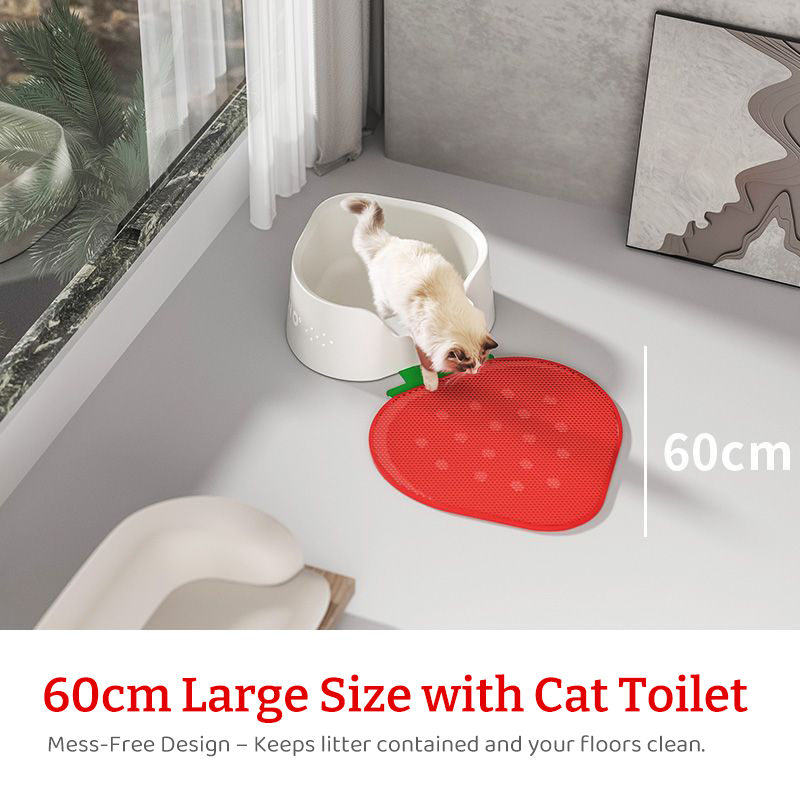Strawberry Double-Layer Litter Mat-Petboxok
