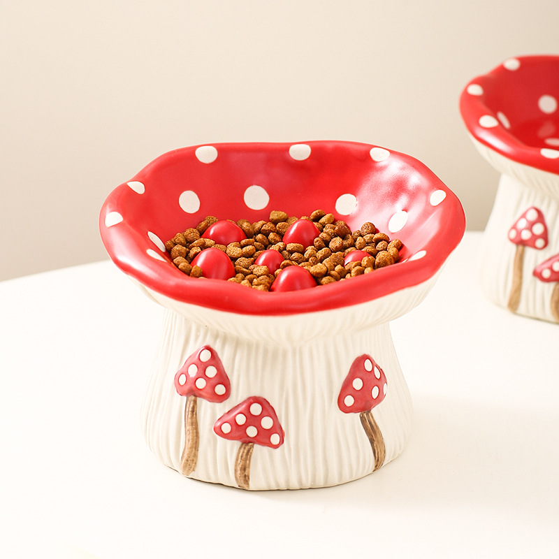Mushroom Pet Bowl - Elevated Cat/Dog Dish-Petboxok