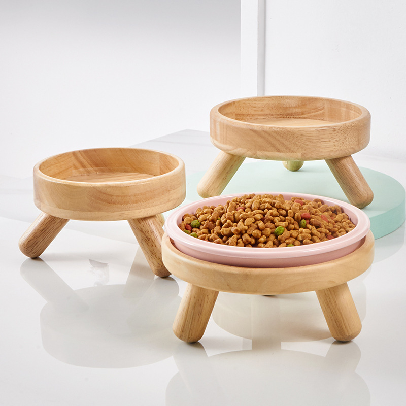 Solid Wood Pet Bowl Stand-Petboxok
