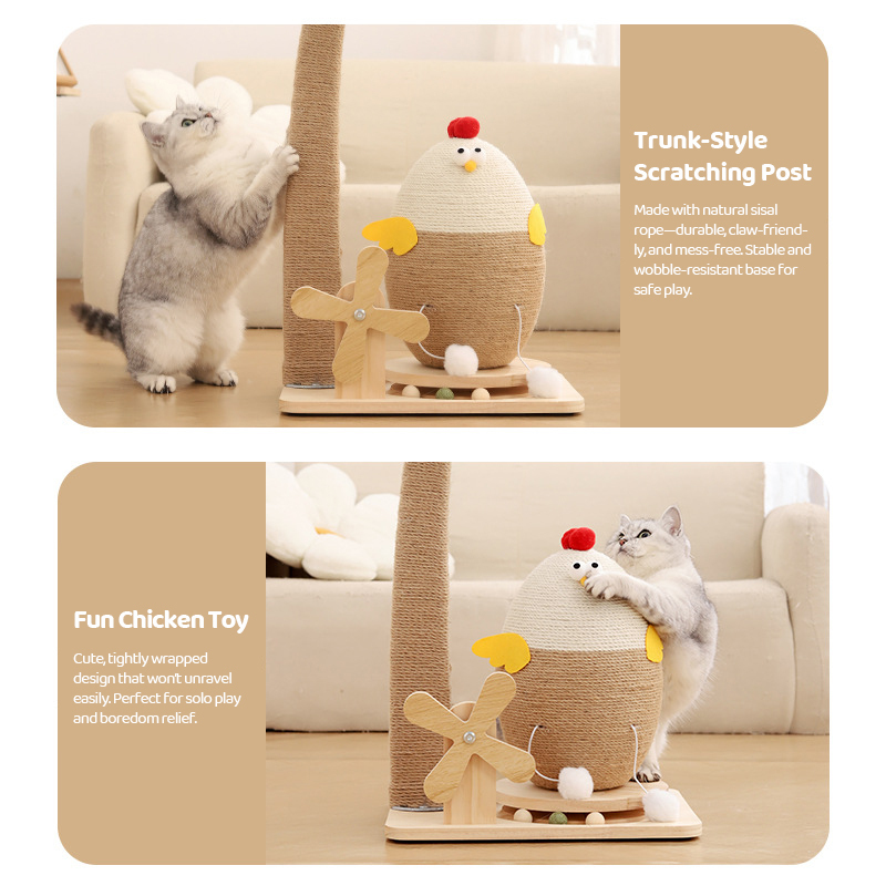 Vertical Sisal Cat Scratching Post-Petboxok