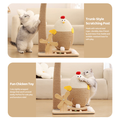 Vertical Sisal Cat Scratching Post-Petboxok