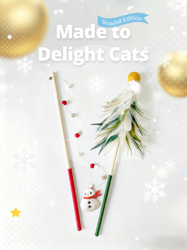 Snowfall Cat Teaser Wand