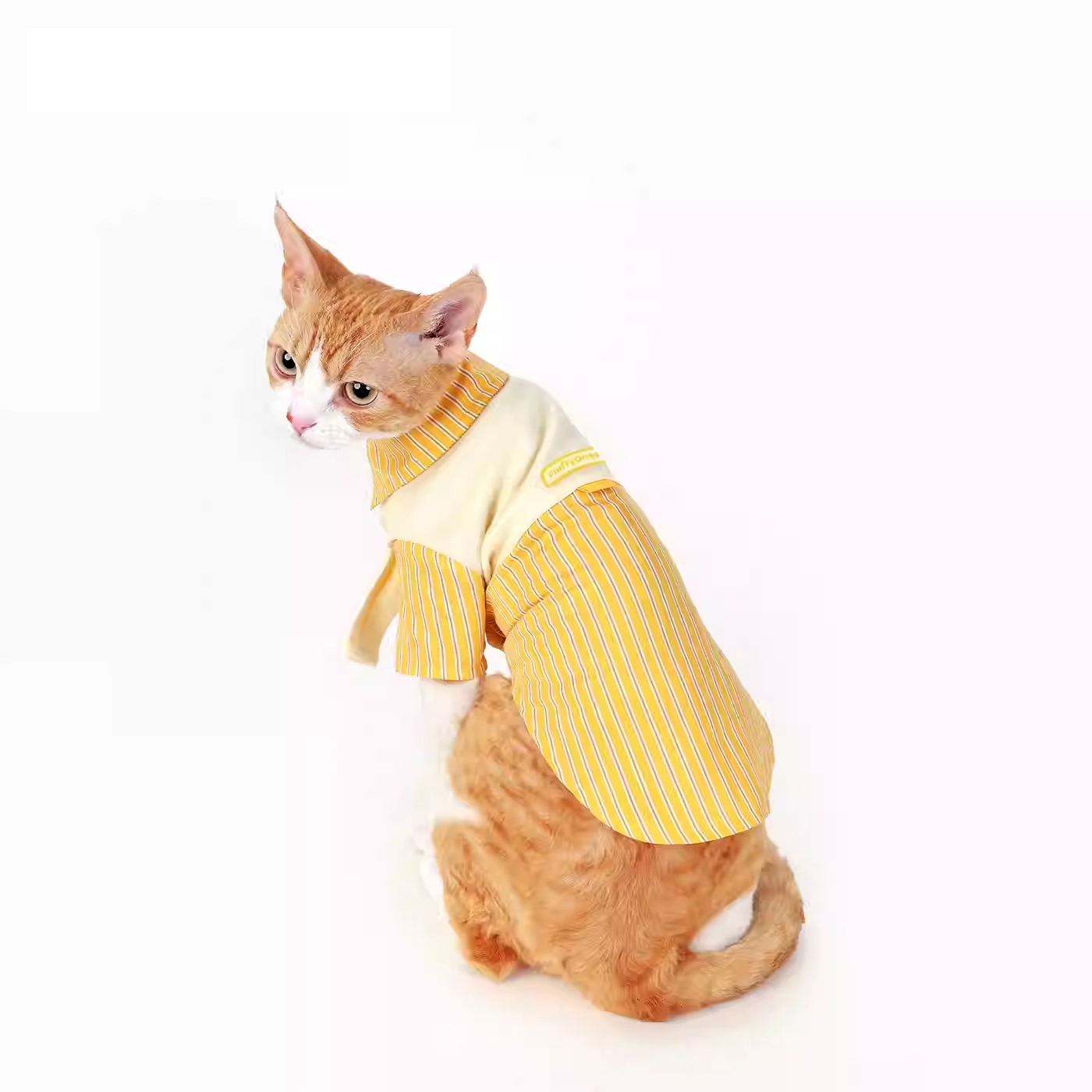 Striped Layered-Look Cotton Shirt-Petboxok