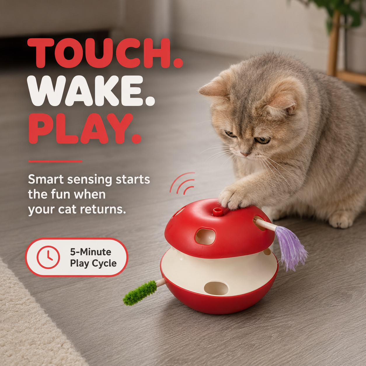 PounceSpin Auto Cat Turntable Toy