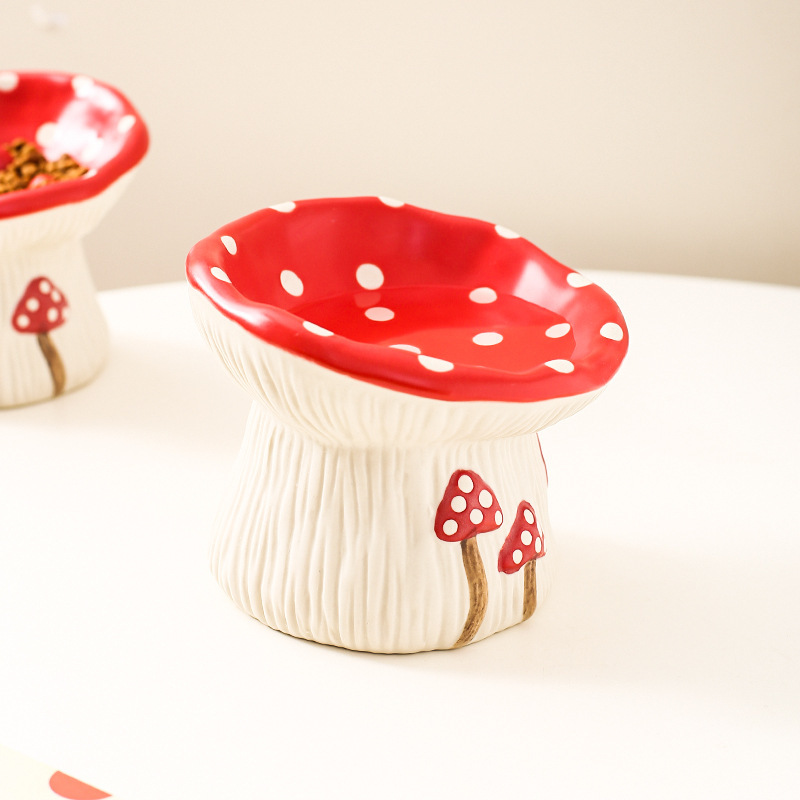 Mushroom Pet Bowl - Elevated Cat/Dog Dish-Petboxok