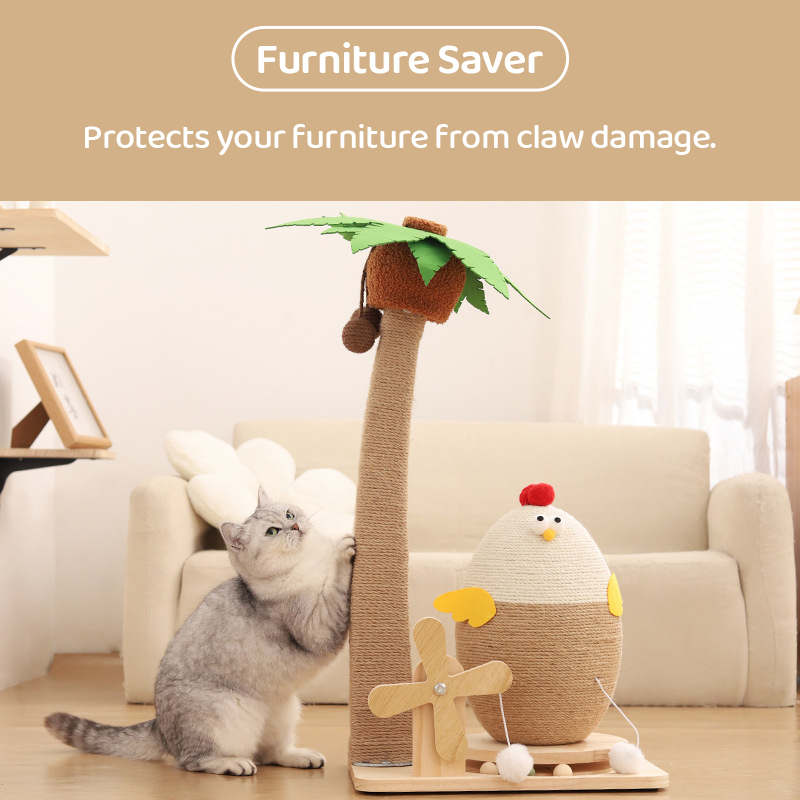 Vertical Sisal Cat Scratching Post-Petboxok