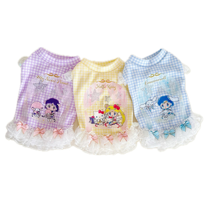 Plaid Princess Pet Dress-Petboxok