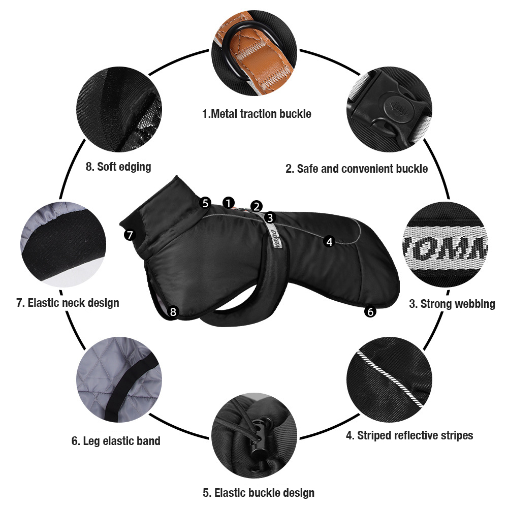 Windproof Waterproof Reflective Dog Jacket-Petboxok