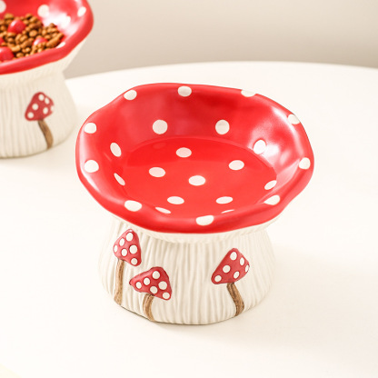 Mushroom Pet Bowl - Elevated Cat/Dog Dish-Petboxok