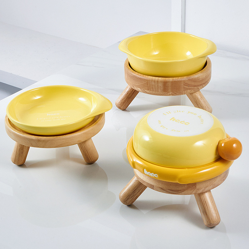 Solid Wood Pet Bowl Stand-Petboxok