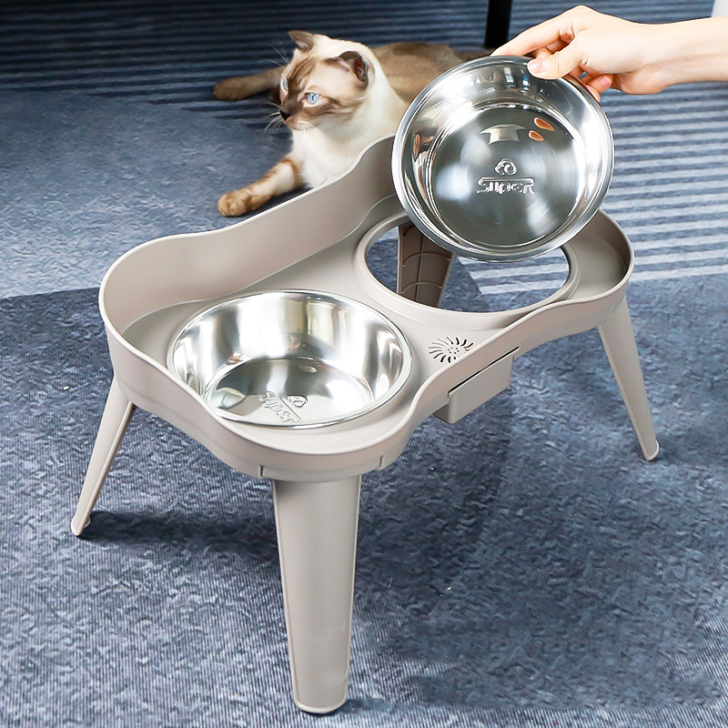 Rimmed Bowl with Elevated Stand-Petboxok
