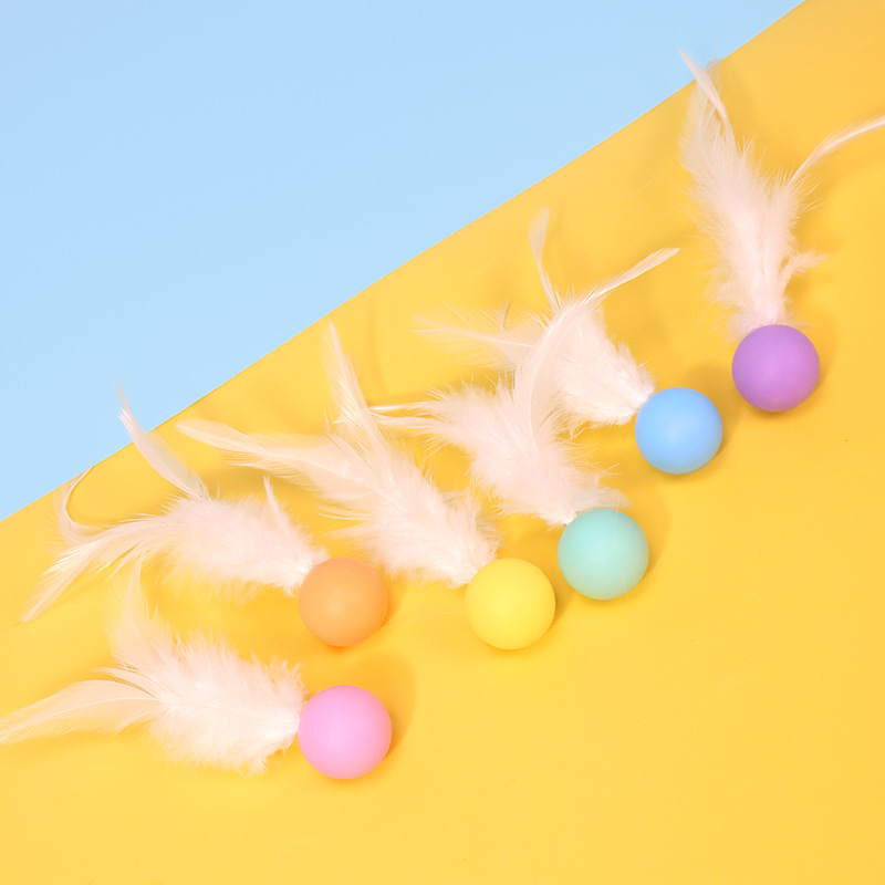 Colorful Feather Bounce Ball-Petboxok
