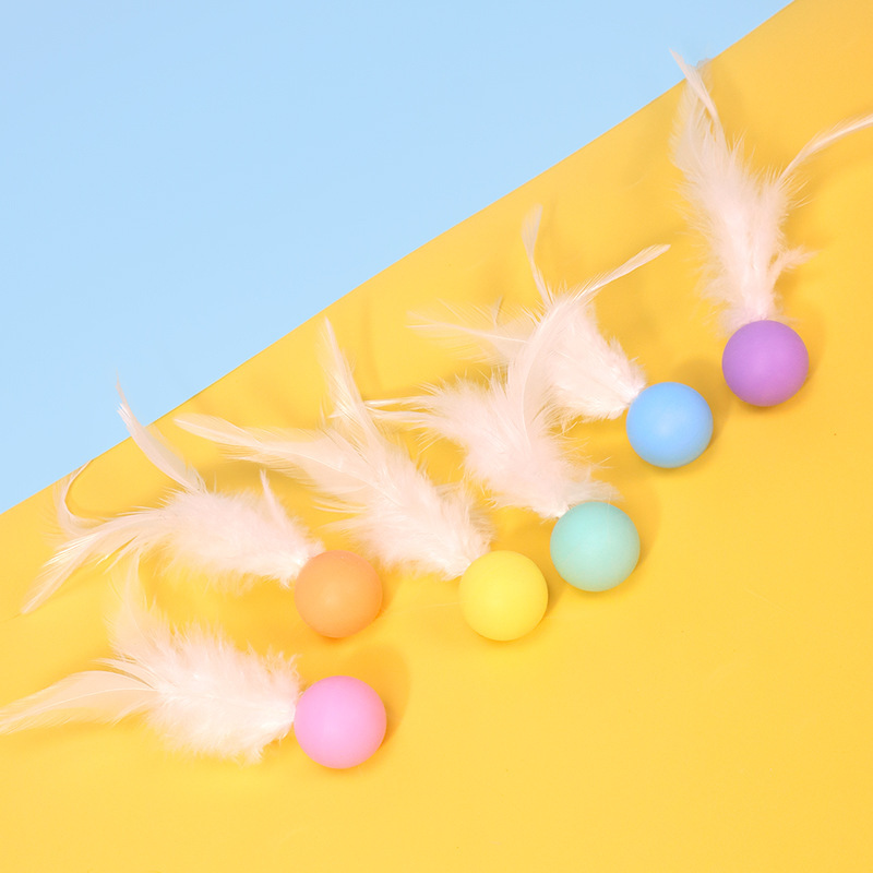 Colorful Feather Bounce Ball-Petboxok