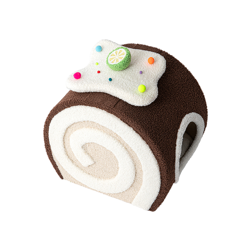 Cat Tree with Swiss Roll Bed & Milk Tea Barrel-Petboxok