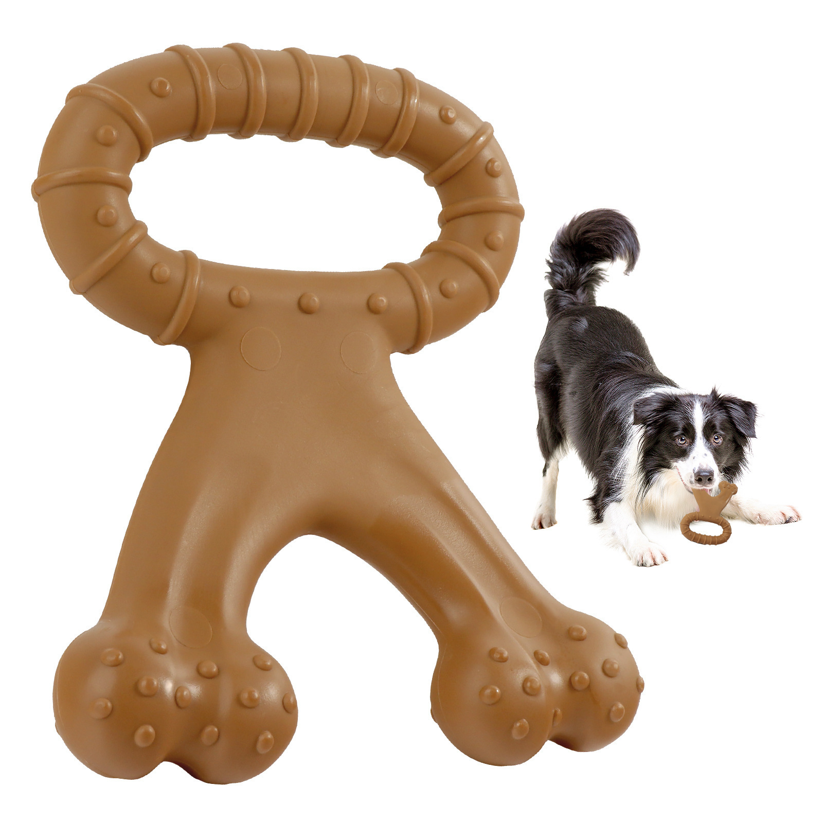 Durable Nylon Dog Chew Bone - Interactive Bite-Resistant Chew Toy-Petboxok