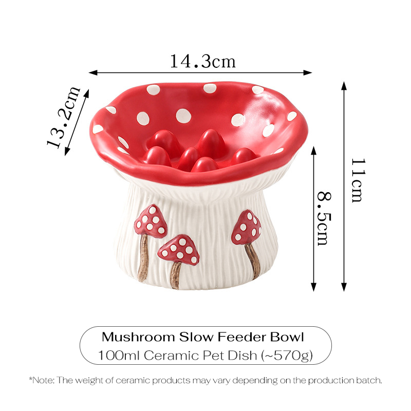 Mushroom Pet Bowl - Elevated Cat/Dog Dish-Petboxok