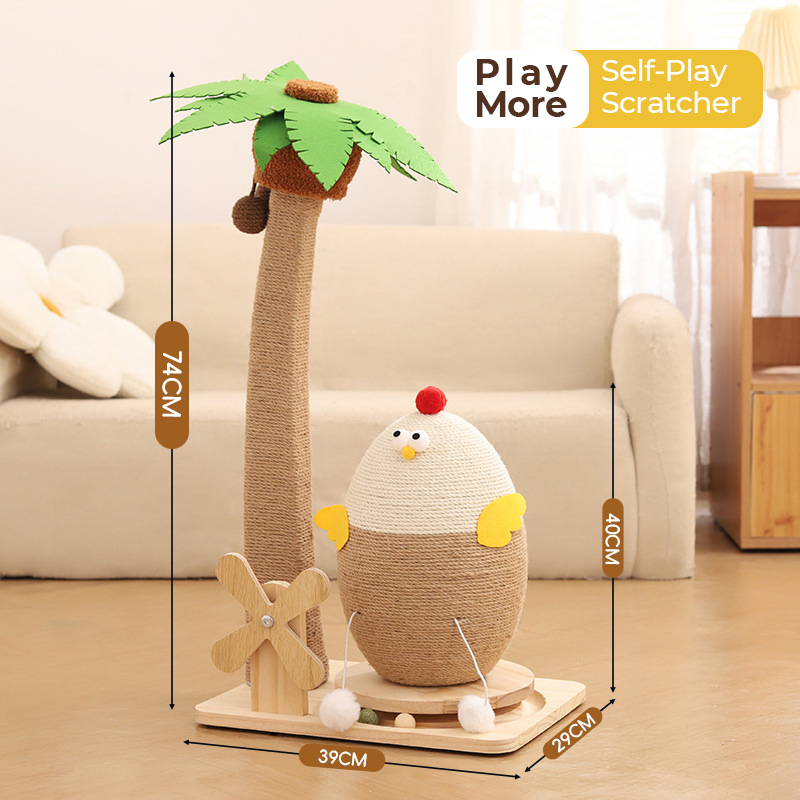 Vertical Sisal Cat Scratching Post-Petboxok