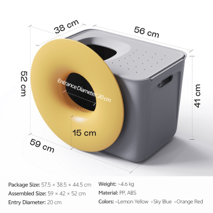 Donut-Shaped Large Cat Litter Box