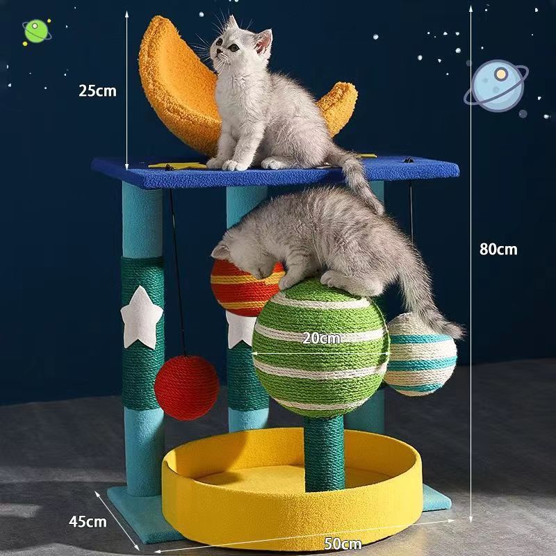 Vertical sisal cat climbing frame, scratch-resistant cat scratching bo