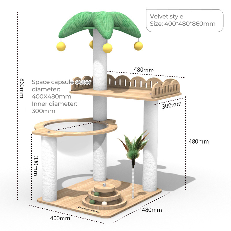 Compact Cat Tree & Scratcher-Petboxok