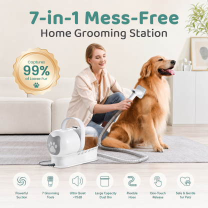 7-in-1 Mess-Free Home Grooming Station