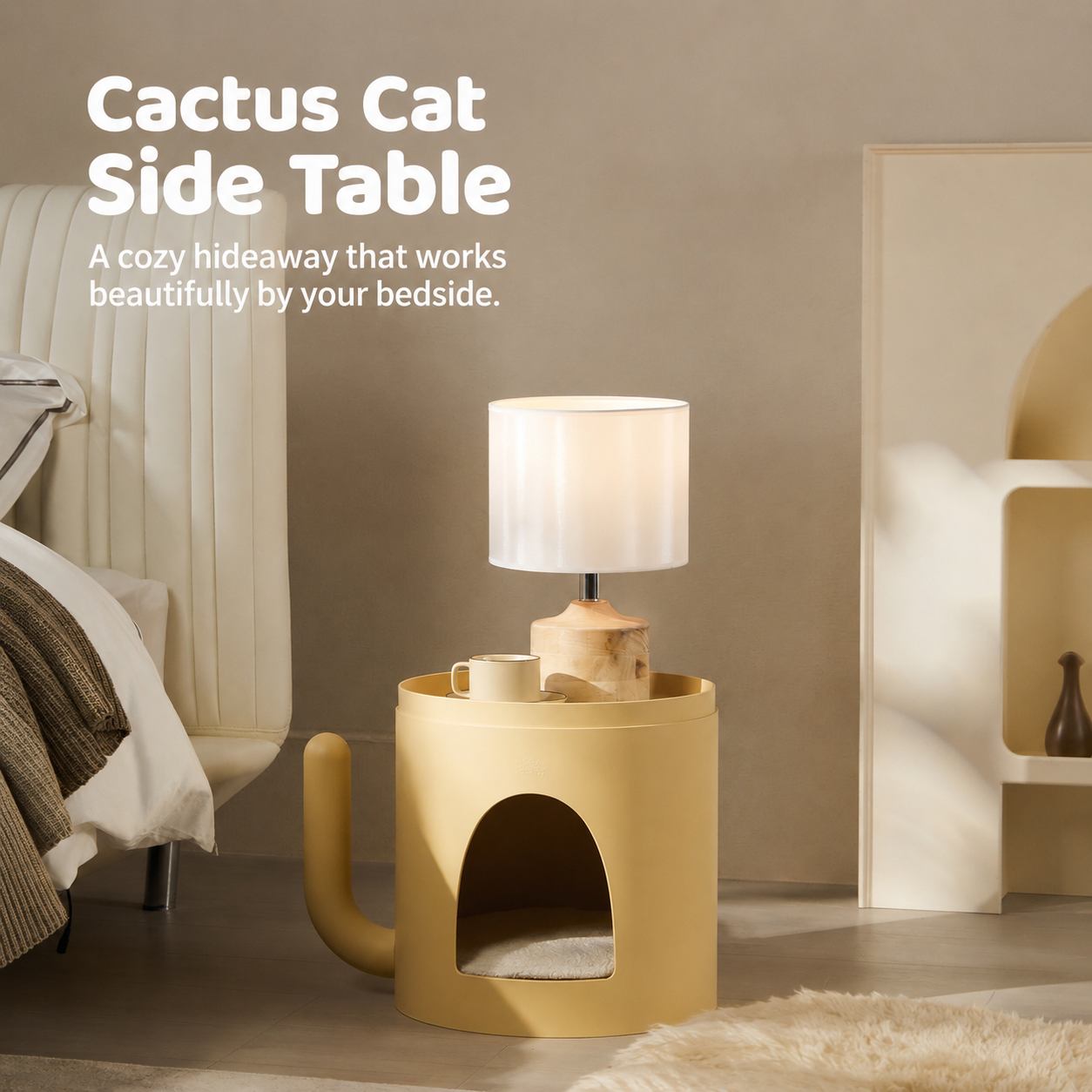 The Arched Sanctuary | Designer Cat Side Table & Bed