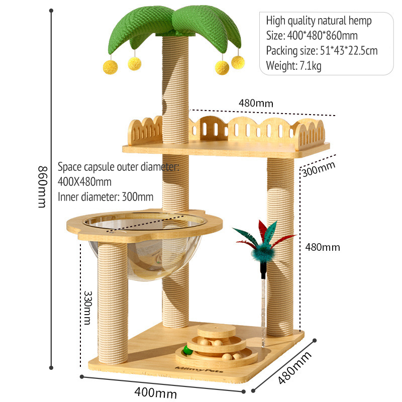 Compact Cat Tree & Scratcher-Petboxok