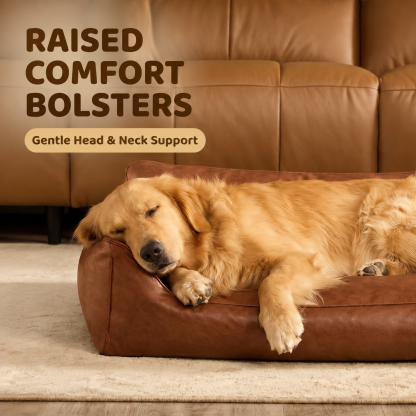 Mini Dog Sofa Bed - Waterproof Leather-Look Pet Couch