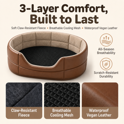 The First-Class Travel Nest | Quilted Vegan Leather Pet Car Seat