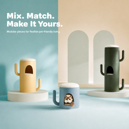 The Arched Sanctuary | Designer Cat Side Table & Bed