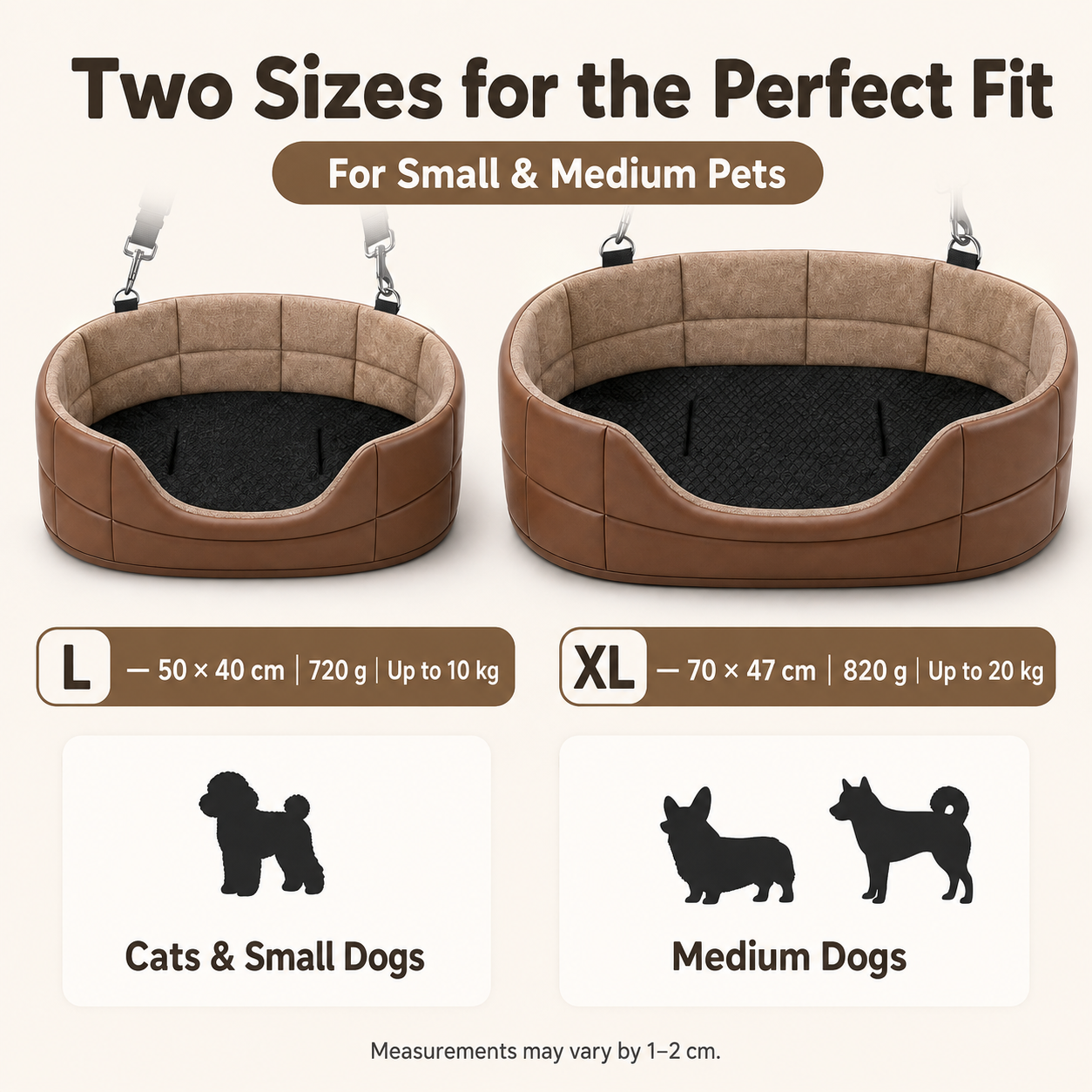 The First-Class Travel Nest | Quilted Vegan Leather Pet Car Seat