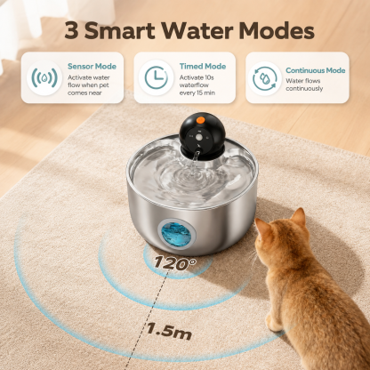 Smart Wireless Stainless Steel Cat Fountain