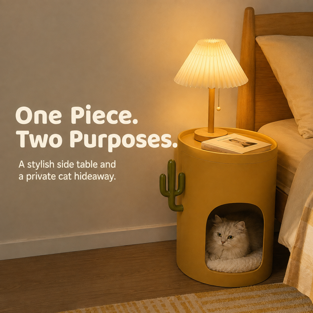The Arched Sanctuary | Designer Cat Side Table & Bed