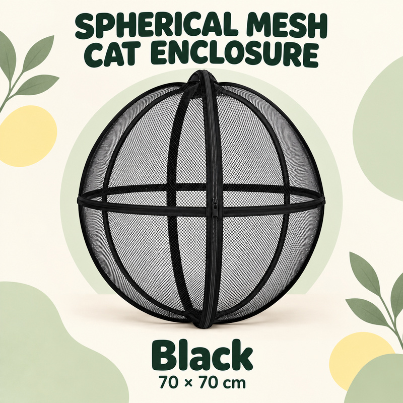 Spherical Mesh Cat Enclosure with Zipper